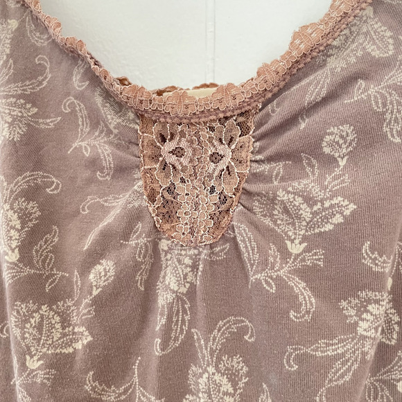 VTG Faded Glory Lace Trim Babydoll Cami L Coquette Indie Sleaze Festival Layer - Picture 7 of 7
